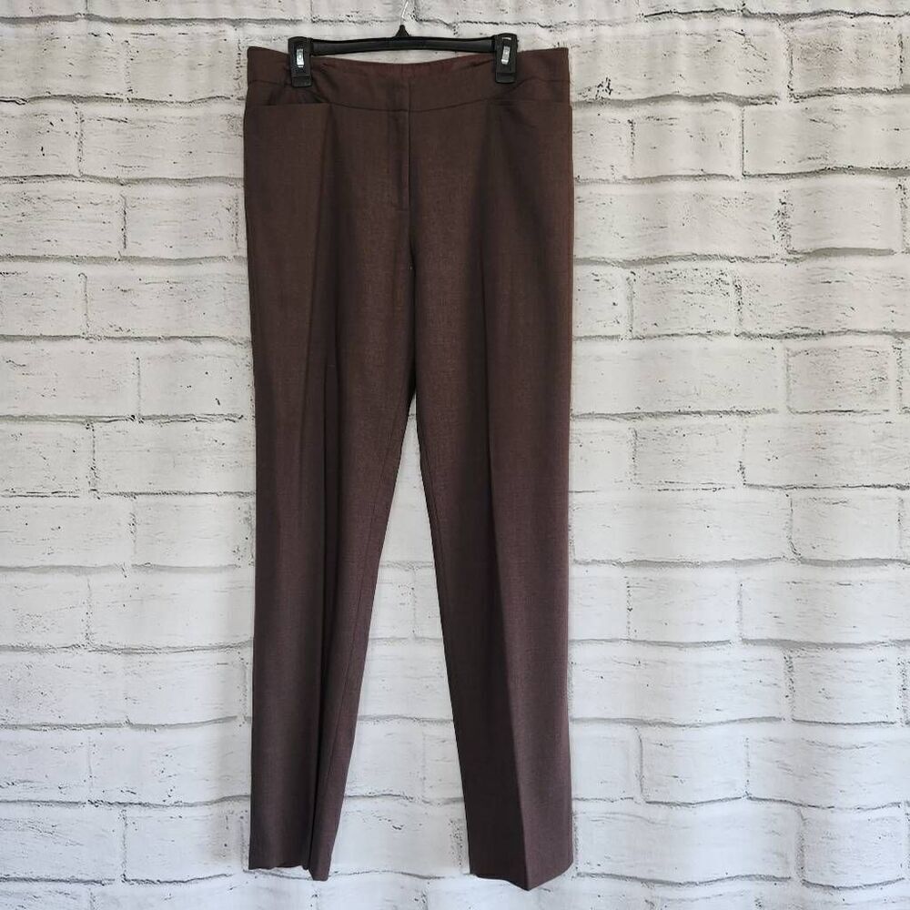 Eileen Fisher Women’s Brown Flat Front Straight-Leg Dress Pants Size Medium